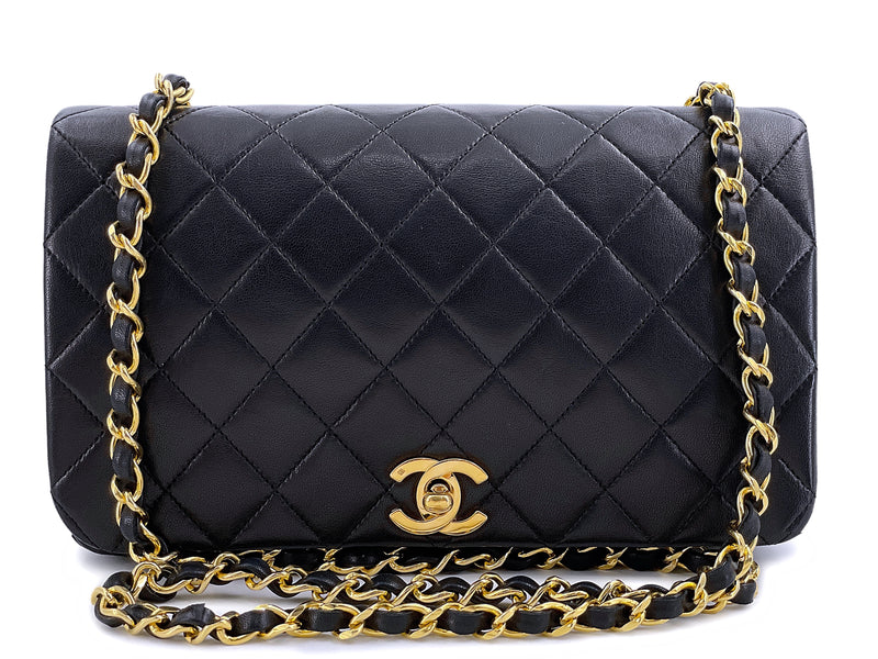 Chanel 1989 Vintage Black Timeless Quilted Full Flap Bag 24k GHW