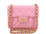 Chanel 2004 Vintage Sakura Pink Caviar Square Mini Flap Bag 24k GHW RJA