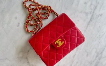 Chanel Vintage Red Square Mini Flap Bag