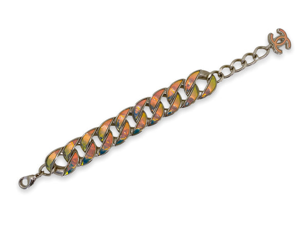 Chanel 2014 Supermarket Iridescent Holographic Chunky Chain Bracelet