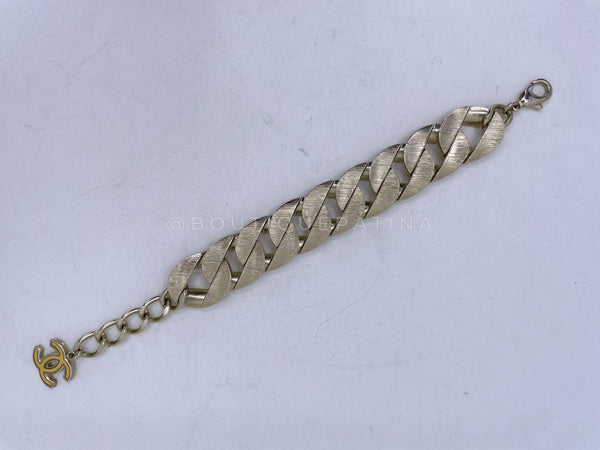 chanel black silver chain bracelet