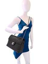 Chanel 2009 Vintage Black Caviar Soft Maxi Classic Flap Bag SHW AYW