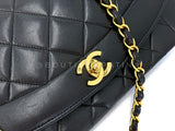 Chanel Medium Diana Bag Vintage Black Lambskin 24k GHW Flap 1994 F1D