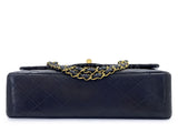 Chanel 1994 Vintage Black Medium Classic Double Flap Bag 24k GHW Lambskin 0O3