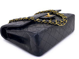 Chanel 1994 Vintage Black Medium Classic Double Flap Bag 24k GHW Lambskin 0O3