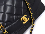 Chanel 1995 Vintage Black Lambskin Medium Diana Flap Bag 24k GHW F1D