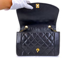 Chanel 1995 Vintage Black Lambskin Medium Diana Flap Bag 24k GHW F1D