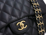 Chanel Black Jumbo Classic Double Flap Bag GHW Lambskin PU9