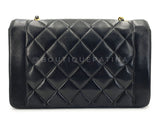 Chanel 1991 Vintage Black Lambskin Medium Diana Flap Bag 24k GHW F1D