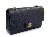 Chanel 1992 Vintage Black Medium Classic Double Flap Bag 24k GHW Lambskin 0O3