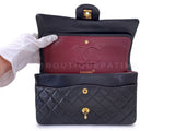 Chanel 1992 Vintage Black Medium Classic Double Flap Bag 24k GHW Lambskin 0O3