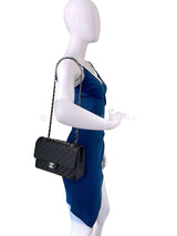 Chanel 2010 Black Caviar Medium Classic Double Flap Bag SHW  2U1