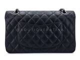 Chanel 2009 Black Caviar Medium Classic Double Flap Bag SHW  2U1