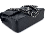 Chanel 2009 Black Caviar Medium Classic Double Flap Bag SHW  2U1