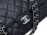 Chanel 2009 Black Caviar Medium Classic Double Flap Bag SHW  2U1