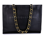 Chanel Vintage Black Chunky Chain Classic Tote Bag 24k GHW AO8