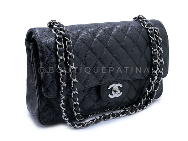 CHANEL 2.55 Quilted Leather Medium Double Flap Bag Off White