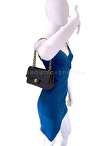 Chanel 1990 Vintage Black Lambskin Small Classic Double Flap Bag 24k GHW AGE