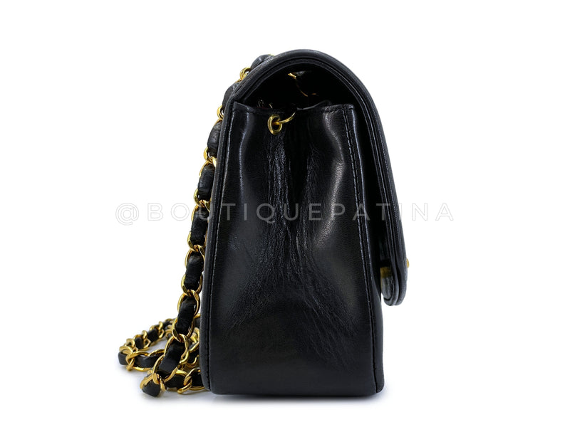 Pristine Chanel Vintage 1994 Small Black Diana Flap Bag 24k GHW
