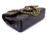 Chanel 1994 Vintage Black Medium Classic Double Flap Bag 24k GHW Lambskin 0O3