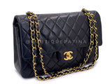 Chanel 2000 Vintage Black Medium Classic Double Flap Bag 24k GHW Lambskin 0O3