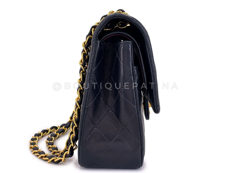 Chanel 2000 Vintage Black Medium Classic Double Flap Bag 24k GHW Lambskin 0O3