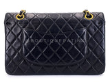 Chanel 2000 Vintage Black Medium Classic Double Flap Bag 24k GHW Lambskin 0O3