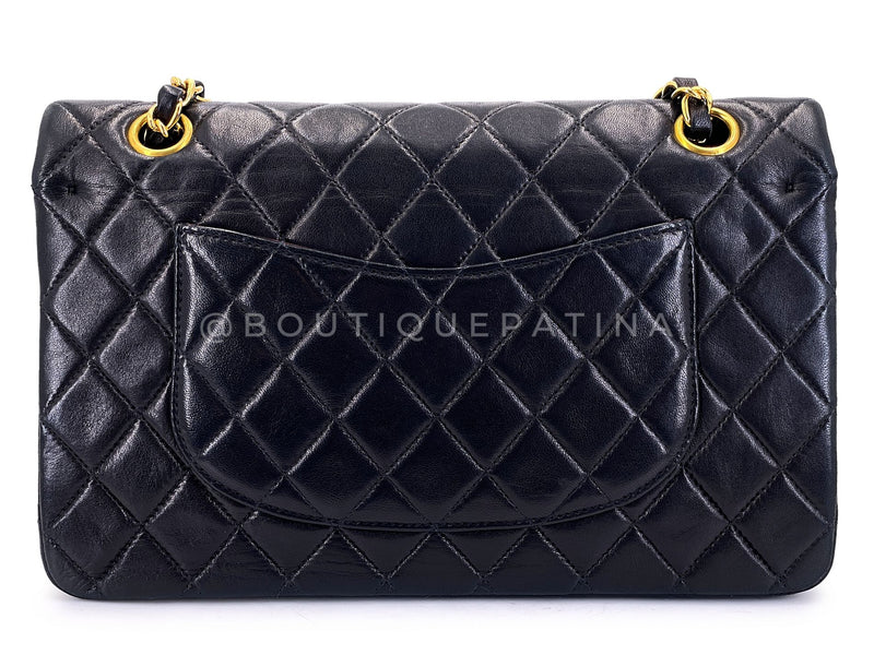 Chanel 2000 Vintage Black Medium Classic Double Flap Bag 24k GHW Lambskin 0O3