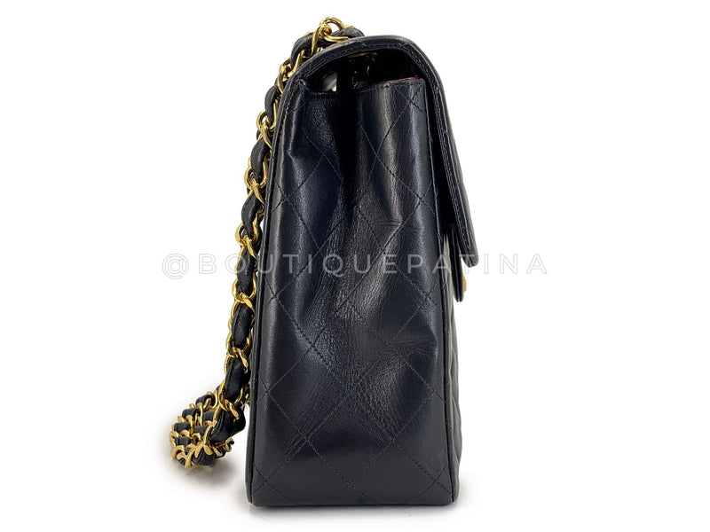 Chanel 1993 Vintage Black Maxi Classic Flap Bag 24k GHW FTD