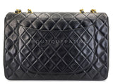 Chanel 1993 Vintage Black Maxi Classic Flap Bag 24k GHW FTD