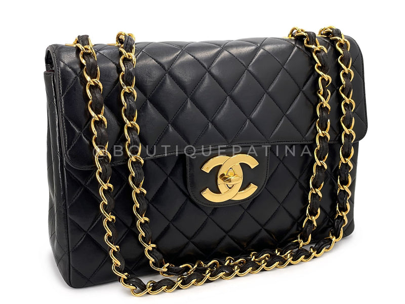 Chanel 1996 Vintage Jumbo Classic Flap Bag Black 24k GHW 3QC