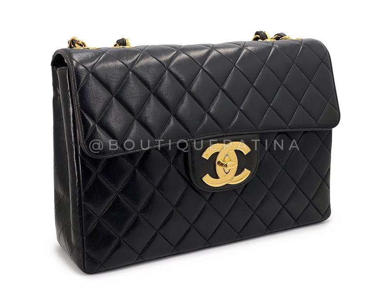 Chanel 1996 Vintage Jumbo Classic Flap Bag Black 24k GHW 3QC