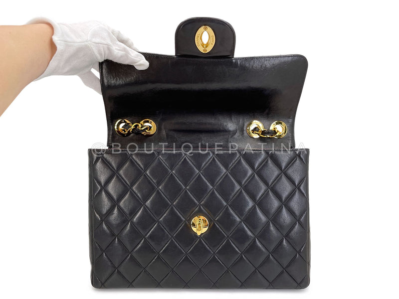 Chanel 1996 Vintage Jumbo Classic Flap Bag Black 24k GHW 3QC