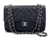 Chanel 2011 Black Caviar Jumbo Classic Double Flap Bag SHW GXC