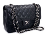 Chanel 2011 Black Caviar Jumbo Classic Double Flap Bag SHW GXC
