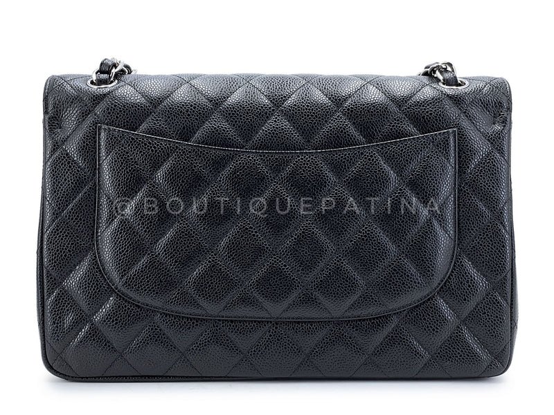 Chanel Black Caviar Jumbo Classic Double Flap Bag SHW  GXC