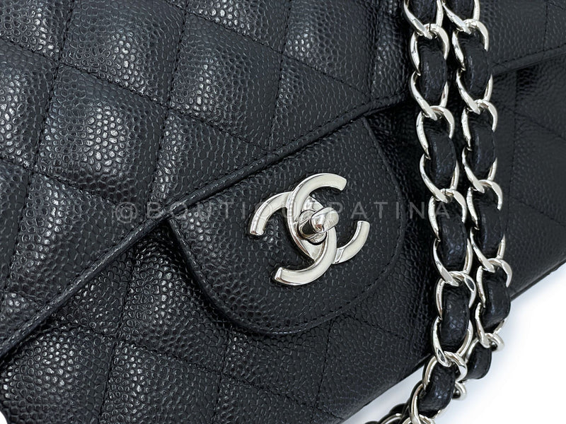 Chanel Black Caviar Jumbo Classic Double Flap Bag SHW  GXC