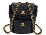 Chanel 1994 Vintage Black Lambskin Duma Backpack Bag 24k GHW CAR