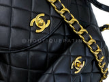 Chanel 1994 Vintage Black Lambskin Duma Backpack Bag 24k GHW CAR