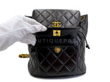 Chanel 1994 Vintage Black Lambskin Duma Backpack Bag 24k GHW CAR