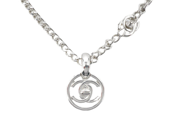 black silver chanel necklace