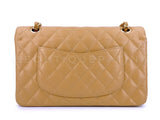 Chanel 2004 Vintage Caramel Beige Caviar Medium Classic Double Flap Bag 24k GHW 85Q