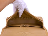 Chanel 2004 Vintage Caramel Beige Caviar Medium Classic Double Flap Bag 24k GHW 85Q