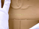 Chanel 2004 Vintage Caramel Beige Caviar Medium Classic Double Flap Bag 24k GHW 85Q