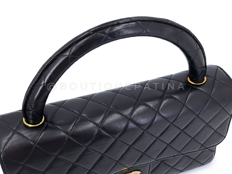 Chanel Vintage Kelly Set Parent Child Bag 1994 Black Flap 24k GHW