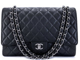 Chanel Black Caviar Maxi Flap Bag SHW Single WJF