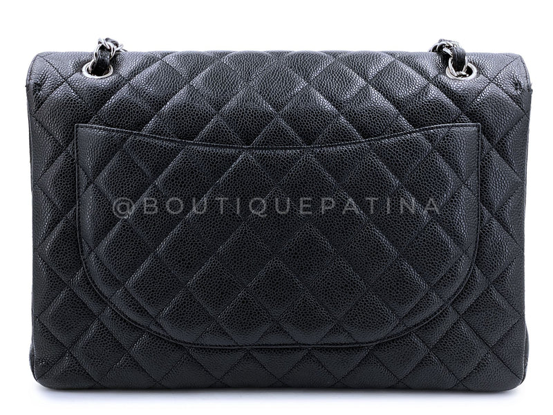 Chanel Black Caviar Maxi Flap Bag SHW Single WJF