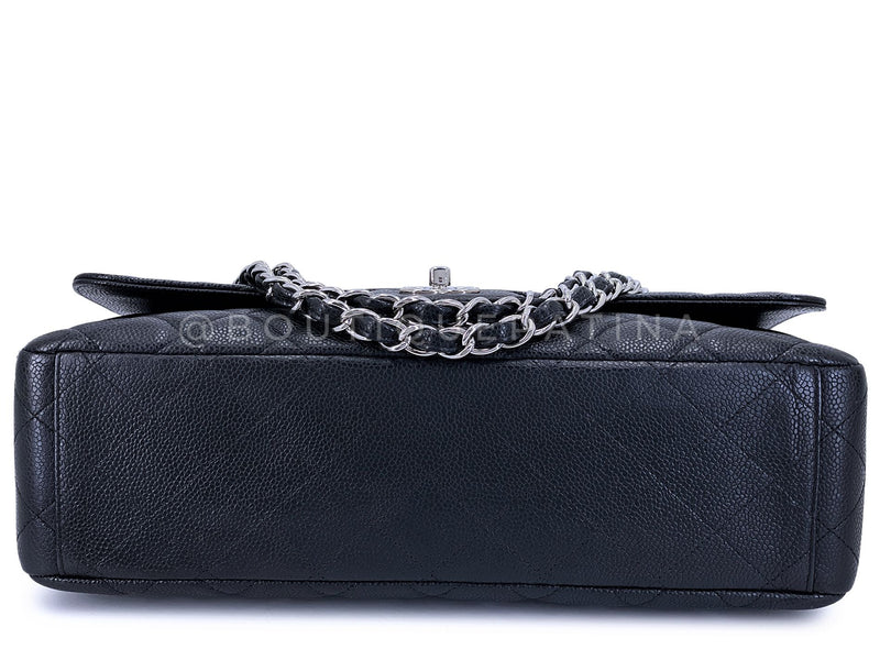 Chanel Black Caviar Maxi Flap Bag SHW Single WJF