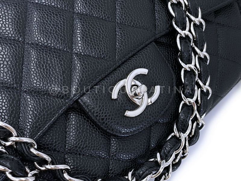 Chanel Black Caviar Maxi Flap Bag SHW Single WJF