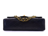 Chanel 1994 Vintage Black Medium Classic Double Flap Bag 24k GHW Lambskin 0O3